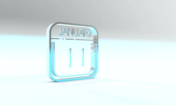 January Cyanite Colored Calendar Icon Light Blue Background — Stockfoto