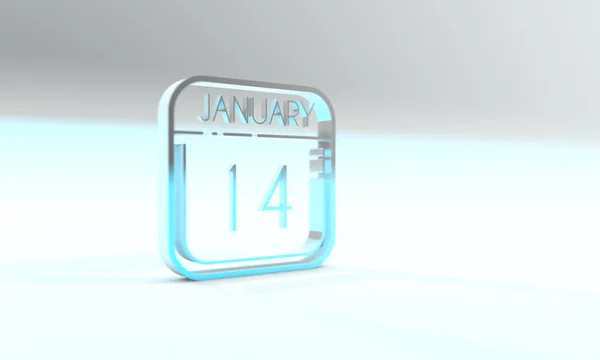 January Cyanite Colored Calendar Icon Light Blue Background — Fotografia de Stock