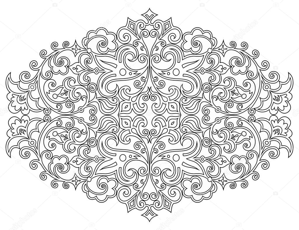 Vector abstract line art nature decorative ethnic illustration.