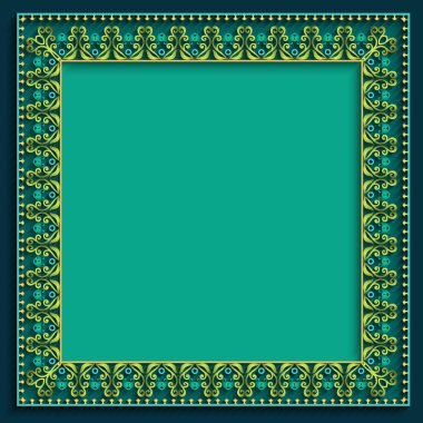 Soyut vektör süslemesel doğa renk vintage çerçeve.