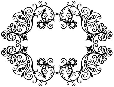 Çiçekli el çizimi vektör vintage kenarı.