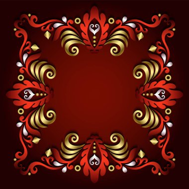 Soyut vektör süslemesel doğa renk vintage çerçeve.