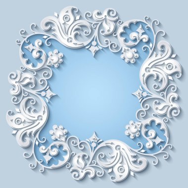 Soyut vektör süslemeli doğa vintage çerçeve.