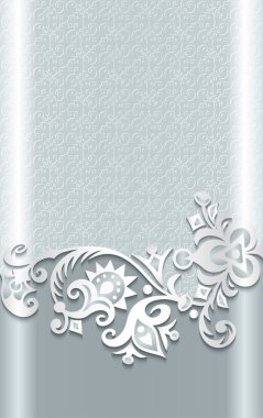 Çiçekli kağıt dalı vektör klasik illüstrasyonunu kesiyor. Oymalı dekoratif doğa öğeleri ve nesneler.