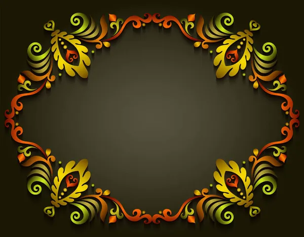 Vector abstracto ornamental naturaleza color vintage marco. — Archivo Imágenes Vectoriales