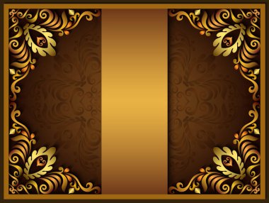 Soyut vektör süslemesel doğa renk vintage çerçeve.