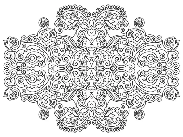 Vector abstract line art nature decorative ethnic illustration. — Stock Vector