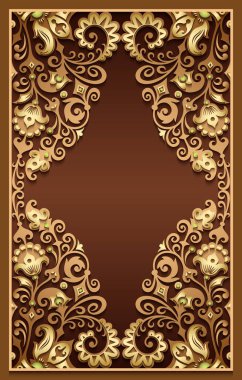 Soyut vektör süslemesel doğa renk vintage çerçeve.