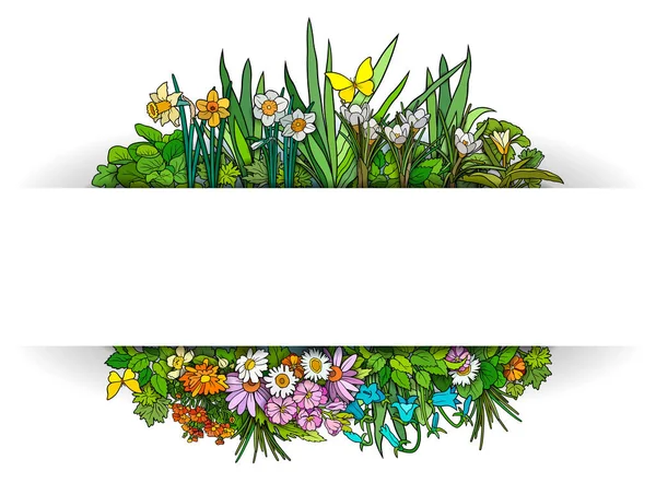 Çiçekler el çizimi vektör çizimleri illüstrasyonu. — Stok Vektör