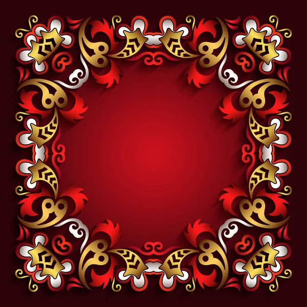 Soyut vektör süslemesel doğa renk vintage çerçeve.