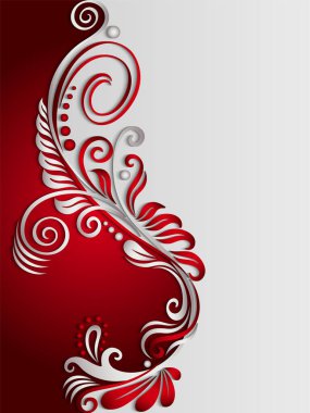 Çiçekli dal kağıt vektör vintage illüstrasyonunu kes.