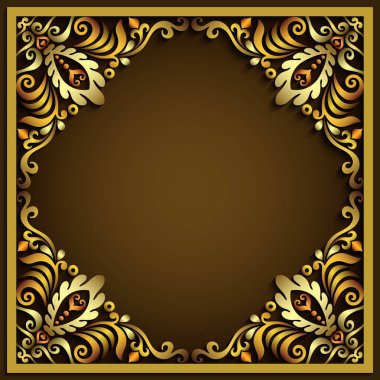 Soyut vektör süslemesel doğa renk vintage çerçeve.