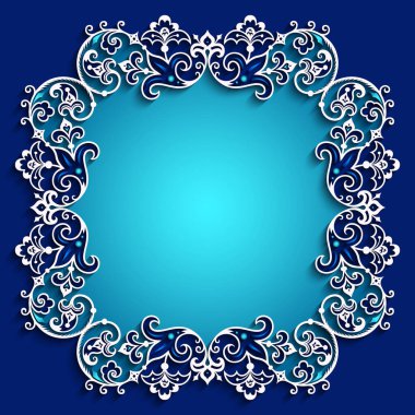 Soyut vektör süslemesel doğa renk vintage çerçeve.