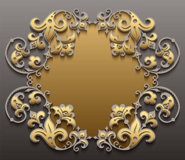 Soyut vektör süslemesel doğa renk vintage çerçeve.