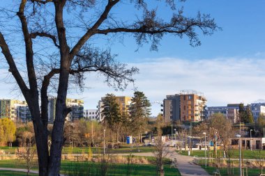 modern mimari konut parkı olan apartmanlar