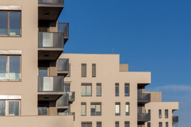 Modern mimari konut binası apartman daireleri geliştirme