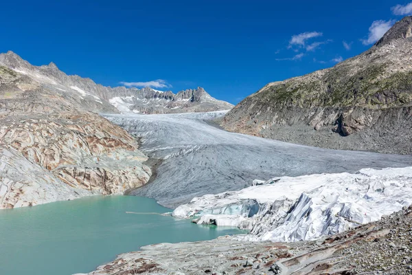 Smältande Glaciärerna Schweiziska Alperna — Stockfoto