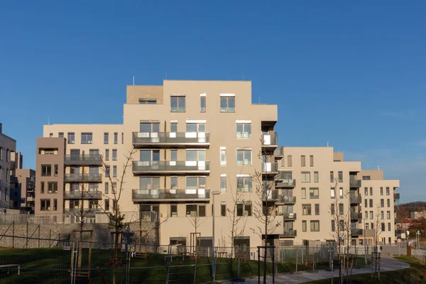 Architettura Moderna Edificio Residenziale Condominio Appartamenti Sviluppo — Foto Stock