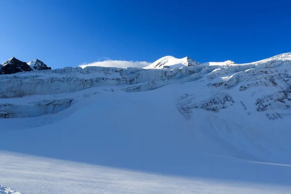 Horské Sněhové Panorama Ledovci Taschachferner Vrchol Wildspitze Tyrolských Alpách Rakousko — Stock fotografie