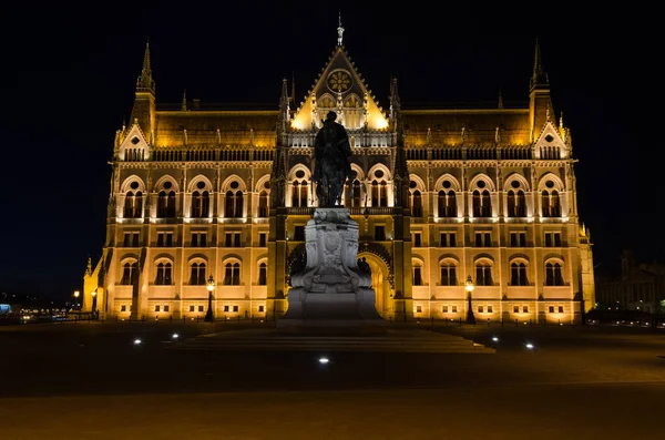 Édifice Parlement Hongrois Illuminé Nuit Budapest Hongrie — Photo