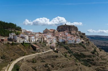 City landscape of the medieval village of Ares del Maestre, Castellon, Spain