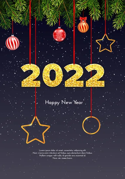 Carte Cadeau Vacances Bonne Année 2022 — Image vectorielle
