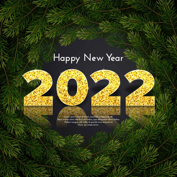 Tarjeta Regalo Vacaciones Feliz Año Nuevo 2022 — Archivo Imágenes Vectoriales