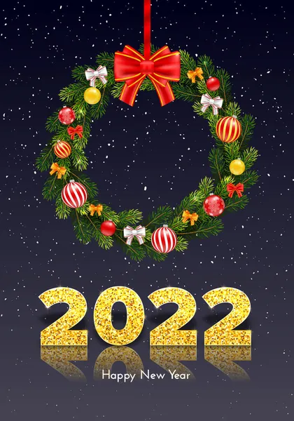 Tarjeta Regalo Vacaciones Feliz Año Nuevo 2022 Gráficos Vectoriales