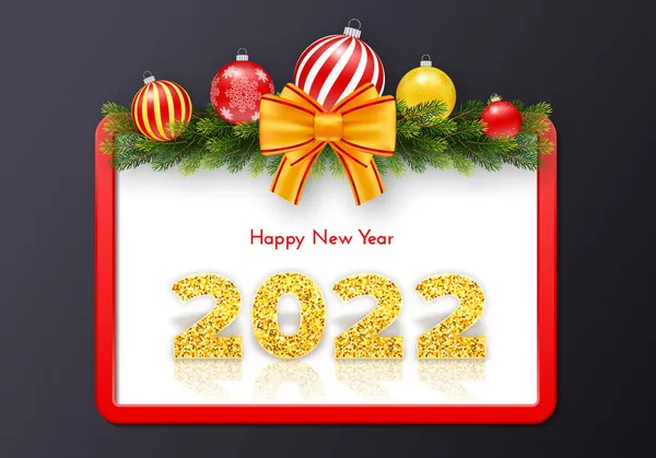 Carta Regalo Vacanze Felice Anno Nuovo 2022 Vettoriali Stock Royalty Free