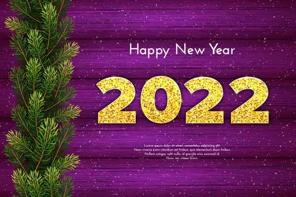 Tarjeta Regalo Vacaciones Feliz Año Nuevo 2022 Vector de stock