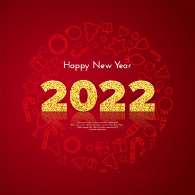 Tatil hediye kartı Mutlu yıllar 2022.