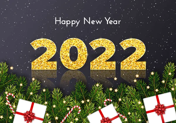 Tarjeta Regalo Vacaciones Feliz Año Nuevo 2022 — Archivo Imágenes Vectoriales