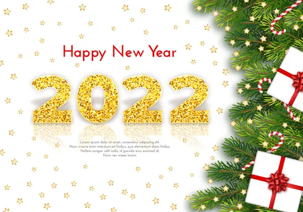 Κάρτα Δώρων Διακοπών Καλή Χρονιά 2022 — Διανυσματικό Αρχείο