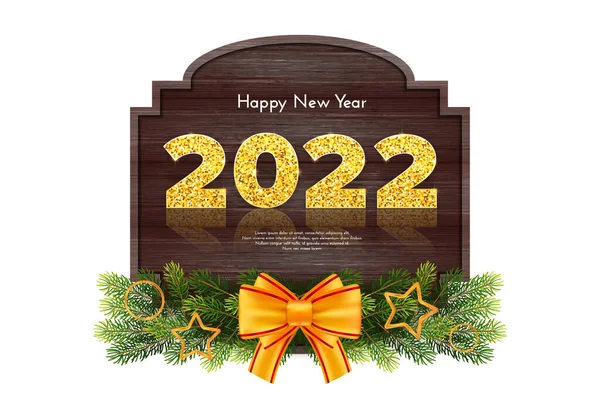 Tarjeta Regalo Vacaciones Feliz Año Nuevo 2022 — Vector de stock