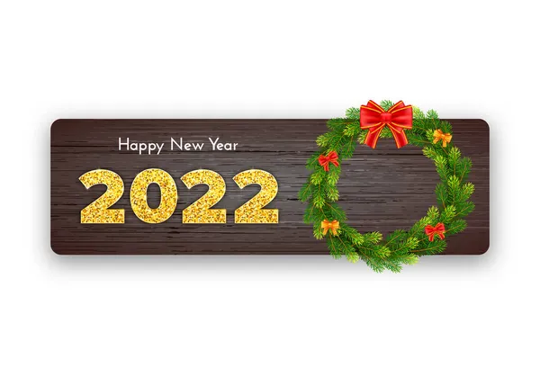 Tarjeta Regalo Vacaciones Feliz Año Nuevo 2022 Ilustración de stock