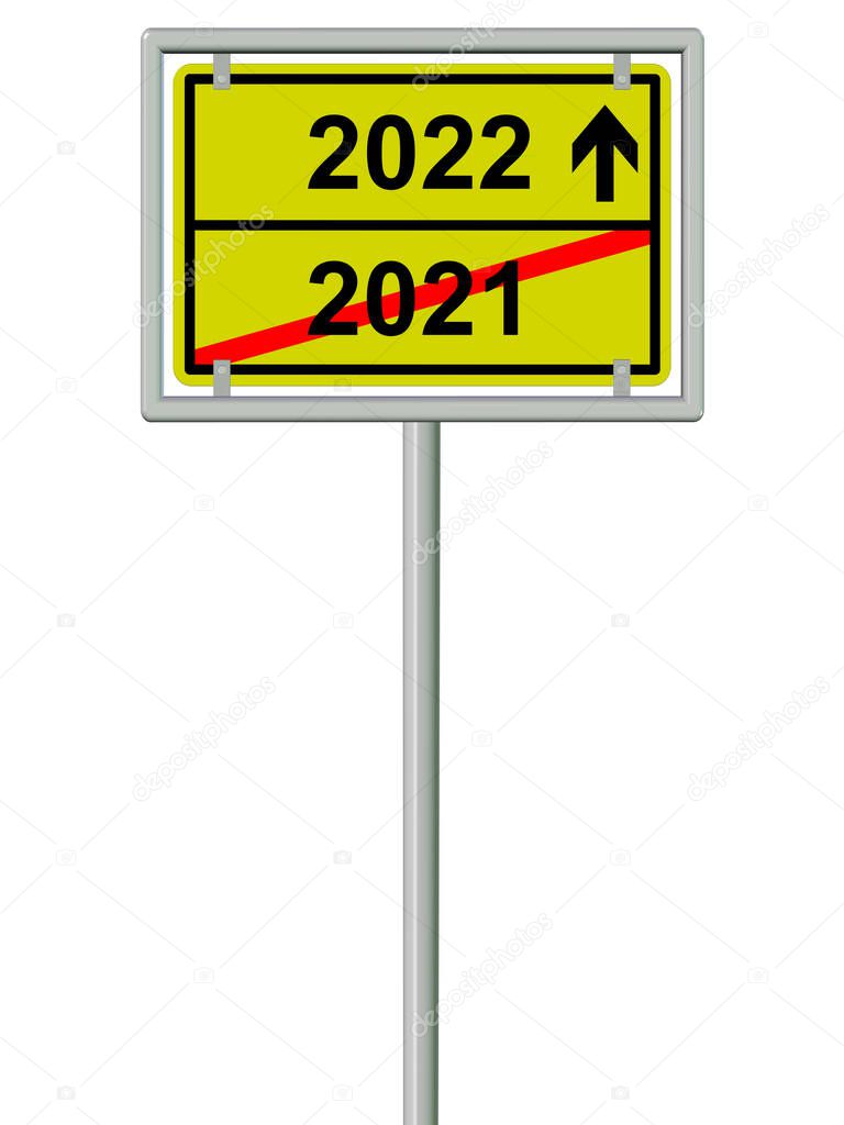 End of 2021 and beginning of 2022, symbolically on the place-name sign