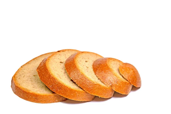 白色背景下的切片面包 — 图库照片