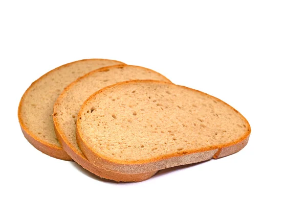 白色背景下的切片面包 — 图库照片