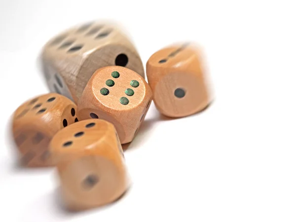 Wooden Game Dice White Background — Stock Photo, Image