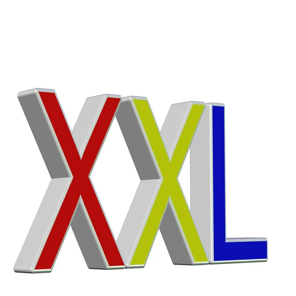 Xxl Als Kleurrijke Letters Tegen Een Witte Achtergrond Illustratie — Stockfoto