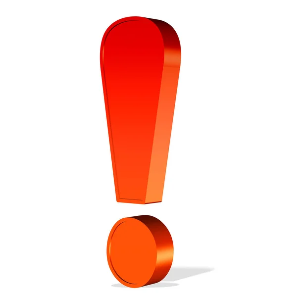 Point Exclamation Rouge Orange Sur Fond Blanc Illustration — Photo