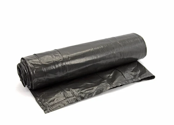 Black Garbage Bags White Background — Stock Photo, Image