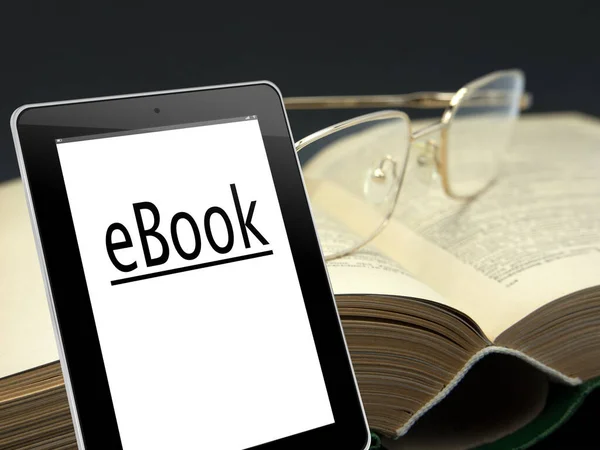 Tablet Book Front Printed Book Illustration — Stock Photo, Image