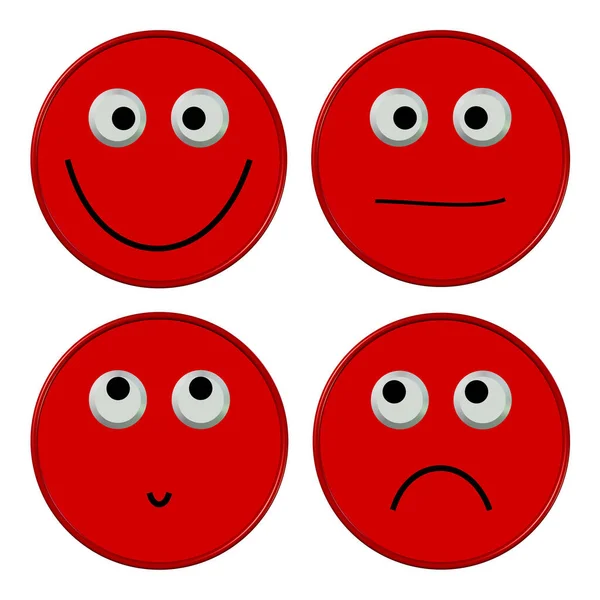 Emoticons Mit Unterschiedlichen Launen Illustration — Stockfoto