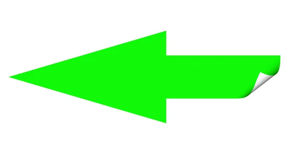Зеленая Стрелка Влево Изолированная Белом Фоне — стоковое фото