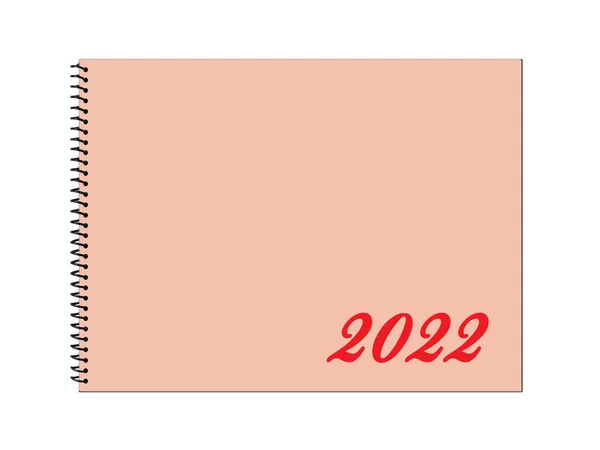 Ημερολόγιο Εξώφυλλο Σελίδα 2022 Λευκό Φόντο Εικονογράφηση — Φωτογραφία Αρχείου