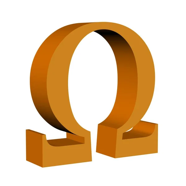 Omega Symbol Isolerad Mot Vit Bakgrund Illustration — Stockfoto