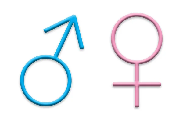 Símbolos Gênero Masculino Feminino Ilustração — Fotografia de Stock