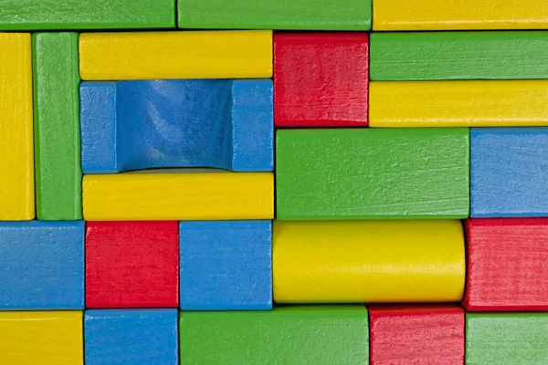 Bir sürü renkli tahta bloklar.