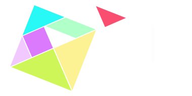 Beyaz arkaplana karşı klasik tangram
